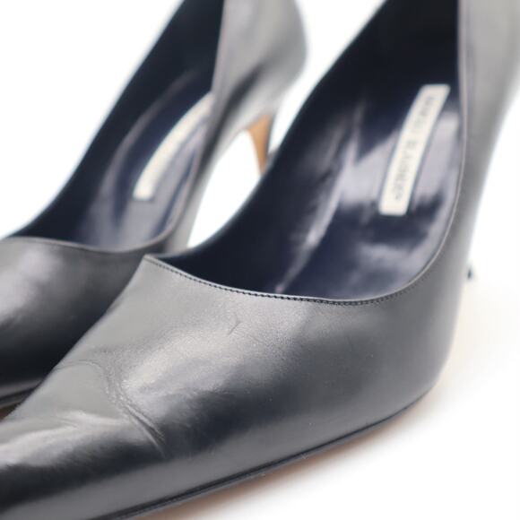 Manolo Blahnik Vintage 90's Leather Pointed Toe Pump Size 39.5 - Picture 9 of 9